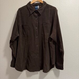 Venezia Jeans Clothing Company - Chocolate Brown Shirt Jacket - Size 22/24